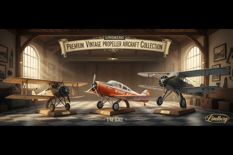 In Stock 1/48 Lindberg Prop Aircraft