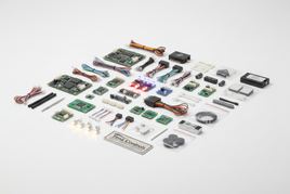 1/32 scale Tena Controls aircraft lighting kits with LED systems, circuit boards, wiring harnesses and electronic components for model aircraft illumination on white background