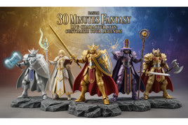 Bandai 30 Minutes Fantasy RPG character kits on display, featuring detailed fantasy miniatures.