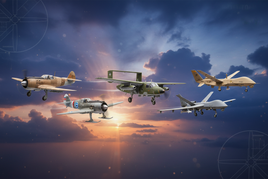 1/72 scale Clear Prop propeller aircraft including H-75M Hawk, I-16, OV-1 Mohawk, and modern UAVs showcasing limited-run quality kits of unique aviation subjects for serious modelers