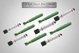 1/32 scale aircraft mine collection of precision 3D printed resin ordnance from MPM Hobbies