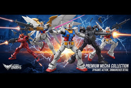 Bandai Robot Spirits Gundam mecha model figures in dynamic battle poses, MPM Hobbies