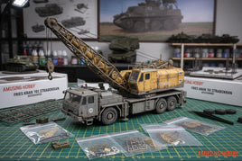 Detailed model of Fries Kran 16t Strabokran crane truck with accessories on hobby workbench