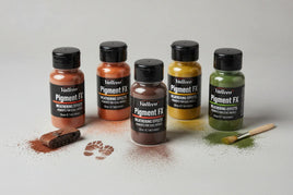 Vallejo Pigment FX weathering powders for scale models with a brush and mini tank, MPM Hobbies