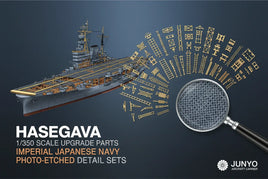 Hasegawa 1/350 Imperial Japanese Navy Junyo aircraft carrier model with photo-etched upgrade parts.