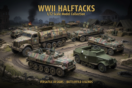 1/72 scale WWII halftrack model collection with realistic battlefield diorama, MPM Hobbies