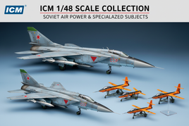 1/48 ICM jets: MiG-25 Foxbat, Firebee drones with engraved panels, cockpit detail