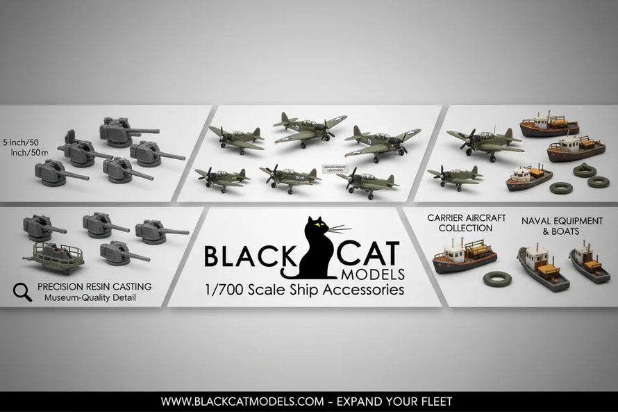 In Stock 1/700 Black Cat Ship Accessories