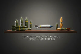 1/32 scale aviation ordnance 3D printed model collectibles on display shelf, MPM Hobbies