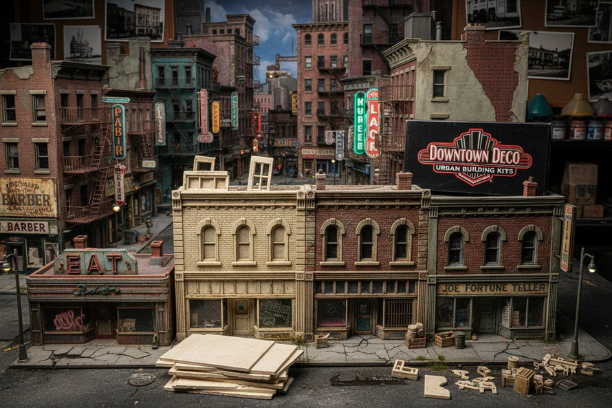 In Stock HO Scale Downtown Deco Scenery