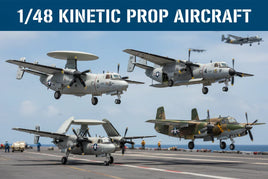 1/48 scale Kinetic prop aircraft model kits on carrier deck, military plane models at MPM Hobbies
