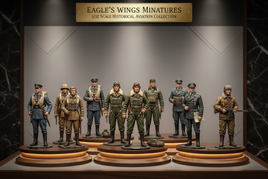 1/32 scale historical aviation miniatures, WW2 military figures on display, MPM Hobbies