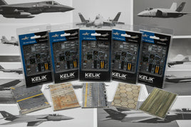 Kelik model aircraft cockpit accessories and runway diorama bases on display, aircraft photos background, MPM Hobbies