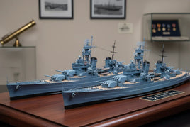 Detailed model battleships on display plaque, 3D printed hobby ships from MPM Hobbies