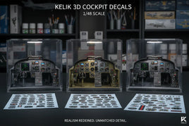 MPM Hobbies Kelik 3D cockpit decals 1/48 scale, detailed model aircraft instrument panels.