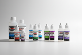 AMMO by Mig Jimenez acrylic thinners and cleaners collection bottles on white background, MPM Hobbies