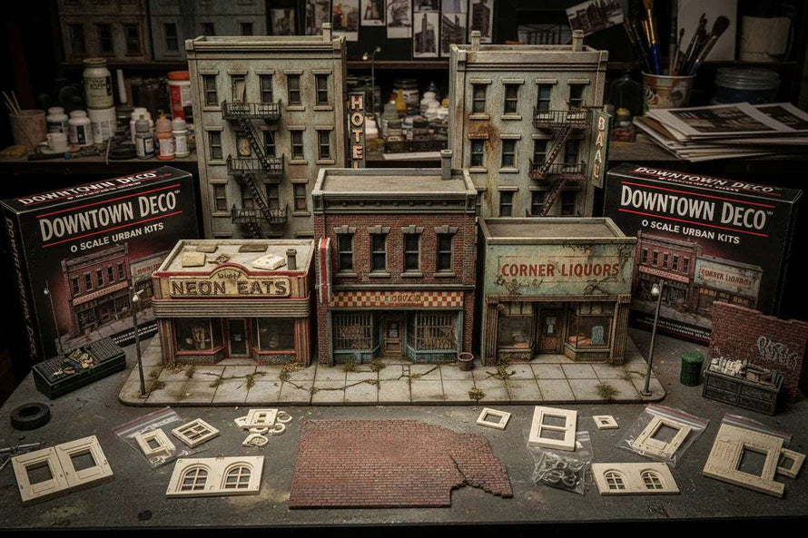 O Scale Downtown Deco Scenery