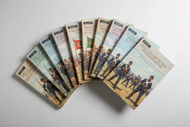 Osprey Publishing military history books collection with illustrated covers on white background