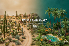 Desert and oasis model scenery with cacti and palm trees for premium railroad collection at MPM Hobbies