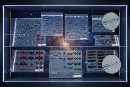 Starfighter sci-fi model decals displayed on a galaxy background, available at MPM Hobbies
