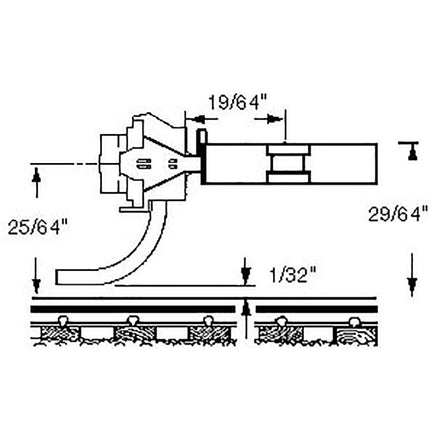 118 HO Scale SF Shelf Whisker® Metal Couplers - Medium (9/32") Centerset Shank