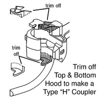 118 HO Scale SF Shelf Whisker® Metal Couplers - Medium (9/32") Centerset Shank