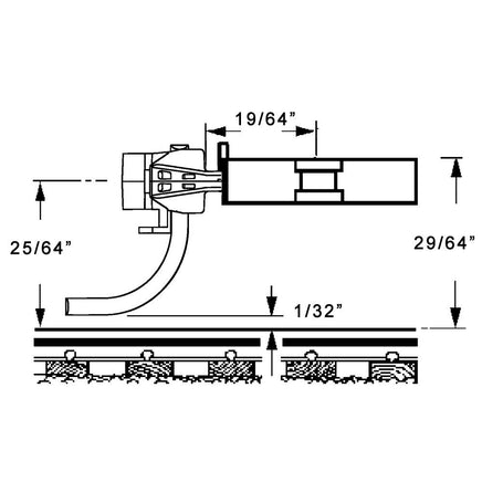 120 HO Scale SBE Bottom Shelf Whisker® Metal Couplers with Gearboxes - Medium (9/32") Centerset Shank