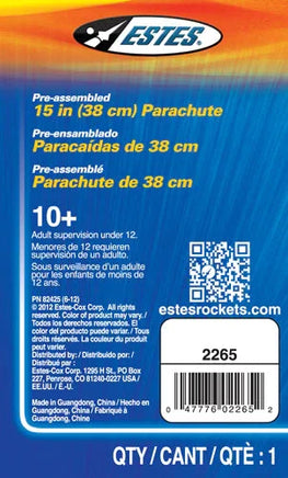 Estes Rockets 15-inch Printed Parachute - MPM Hobbies