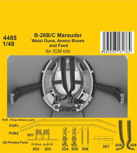 1/48 CMK B-26B/C Marauder Waist Guns, Ammo Boxes and Feed / for ICM kit