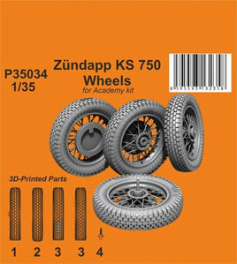 1/35 CMK Zundapp KS 750 Wheels / for Academy kit