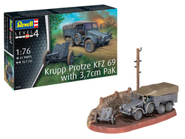 1/76 Revell Germany Krupp Protze KFZ 69 With 3.7cm PaK 3344