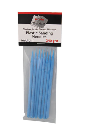 Alpha Abrasives Blue Medium Grit Plastic Sanding Needle - 0402