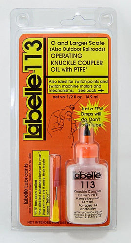 Labelle #113 Coupler & Track Mechanism Lubricant with PTFE – For Large Scale Model Trains