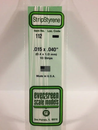 Evergreen .015" X .040" OPAQUE WHITE POLYSTYRENE STRIP - MPM Hobbies