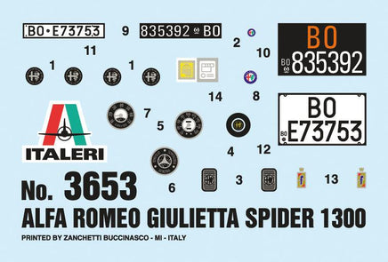 1/24 Italeri Alfa Romeo Giulietta Spider 1300 - 3653 - MPM Hobbies