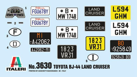 1/24 Italeri Toyota BJ44 Land Cruiser 3630 - MPM Hobbies
