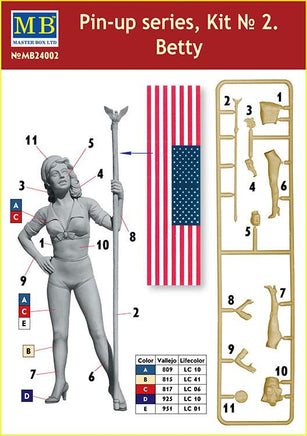1/24 Master Box - Betty American Beauty Pin-Up 24002 - MPM Hobbies