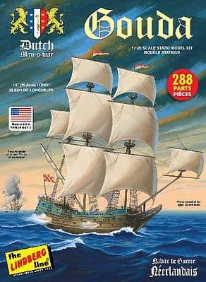 1/25 Lindberg Gouda Dutch Man of War Sailing Ship 204.