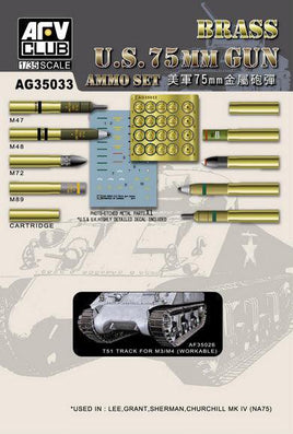 1/35 AFV U.S. 75mm Gun Ammo Set (BRASS) AG35033 - MPM Hobbies