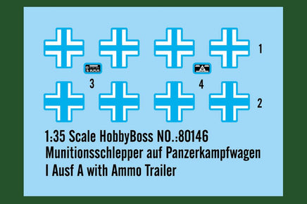 1/35 Hobby Boss Munitionsschlepper auf Panzerkampfwagen I Ausf A with Ammo Trailer 80146 - MPM Hobbies