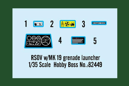 1/35 Hobby Boss RSOV with MK 19 grenade launcher 82449 - MPM Hobbies