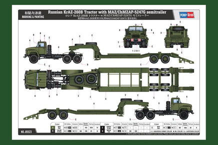 1/35 Hobby Boss Russian KrAZ-260B Tractor with MAZ/ChMZAP-5247G Semitrailer 85523 - MPM Hobbies