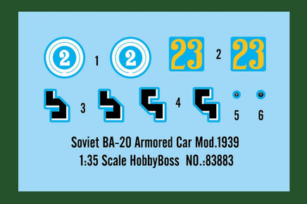 1/35 Hobby Boss Soviet BA-20 Armored Car Mod.1939 - 83883 - MPM Hobbies