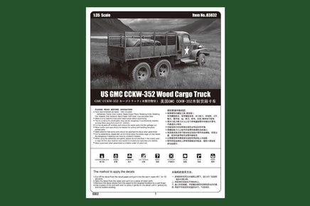 1/35 Hobby Boss US GMC CCKW-352 Wood Cargo Truck 83832 - MPM Hobbies