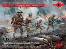 1/35 ICM British Infantry in Gas Masks (1917) 4 Figures 35703 - MPM Hobbies