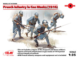 1/35 ICM French Infantry in Gas Masks (1916) 4 Figures 35696 - MPM Hobbies