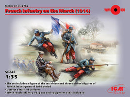 1/35 ICM French Infantry on the March (1914) 4 Figures 35705 - MPM Hobbies