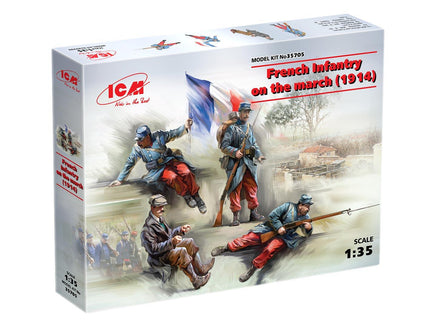 1/35 ICM French Infantry on the March (1914) 4 Figures 35705 - MPM Hobbies