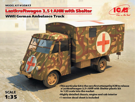 1/35 ICM Lastkraftwagen 3,5 T AHN - WWII German Ambulance Truck 35417 - MPM Hobbies