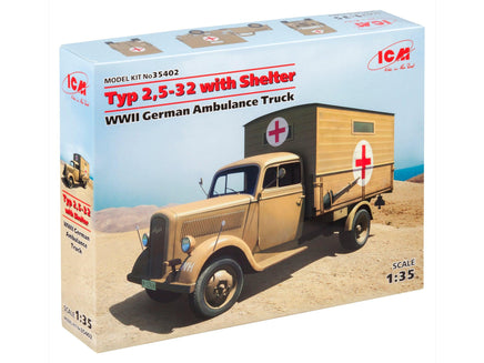 1/35 ICM WWII German Ambulance Truck - Typ 2,5-32 with Shelter 35402 - MPM Hobbies